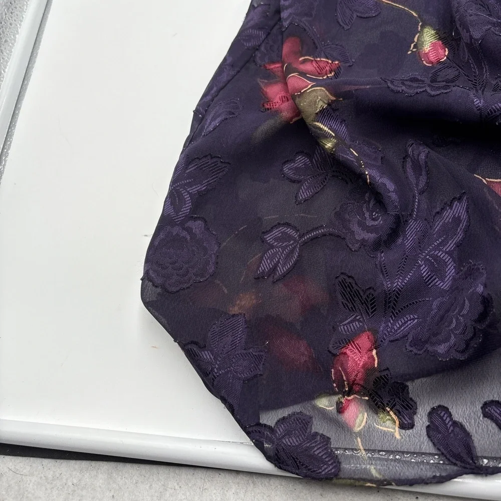 Secret Treasures Lingerie‎ Cover Robe Shawl Purple Floral Pattern 100% Polyester